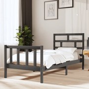 vidaXL Bedframe massief grenenhout grijs 90x190 cm 3FT single