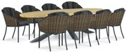 Tuinset 8 personen 280 cm Aluminium/wicker Grijs Santika Furniture Santika Tika