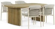 Tuinset 4 personen Aluminium/rope Taupe 4 Seasons Outdoor Allora/Falcon