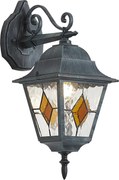 Vintage buiten wandlantaarn zwart met antiek groen IP44 - Antigua Down