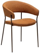 Dan-Form Reboot Eetkamerstoel Met Ronde Rug Boucle Pumpkin Spice Oranje