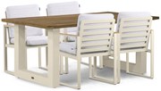Tuinset 4 personen 180 cm Aluminium/teak Taupe Lifestyle Garden Furniture Faro/Talai