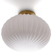 Plafondlamp in messing en opaline glas, Amia