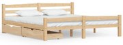 vidaXL Bedframe met 2 lades massief grenenhout 180x200 cm