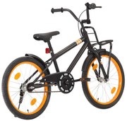 vidaXL Kinderfiets met voordrager 20 inch zwart en oranje