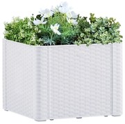 vidaXL Plantenbak hoog met zelfbewateringssysteem 43x43x33 cm wit