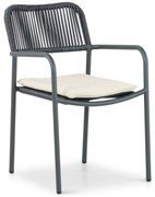Tuinstoel stapelbaar Aluminium/rope Grijs-antraciet Coco Penya
