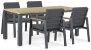 Tuinset 4 personen 180 cm Aluminium Grijs Lifestyle Garden Furniture Marietta/Riviera