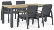Tuinset 4 personen 180 cm Aluminium Grijs Lifestyle Garden Furniture Marietta/Riviera