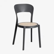 Set Van 4 Odilia Stapelbare Eetkamerstoelen Grijs – Grafiet - Sklum