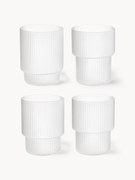 Mondgeblazen waterglazen Ripple met groefreliëf, 4-delig