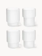 Mondgeblazen waterglazen Ripple met groefreliëf, 4-delig