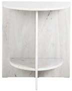 Richmond Interiors Lansky Marmeren Nachtkastje Beige Wit - 51x35x56.5cm.