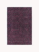 Handgetuft wollen vloerkleed Monty met verhoogd hoog-laag structuur