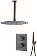 Saniclear Iron Pro inbouw regendouche met plafondarm en 30cm hoofddouche verouderd ijzer - gunmetal