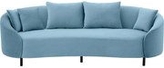 Goossens Bank Ragnar blauw, stof, 3-zits, modern design