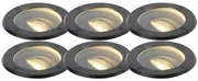 Set van 6 buiten grondspot zwart verstelbaar IP65 - Delux Modern GU10 IP65 Buitenverlichting
