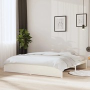 vidaXL Bedframe massief hout wit 200x200 cm