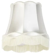 Stoffen Zijden lampenkap creme 45/30/44 - Granny Retro rond