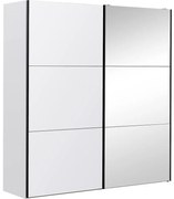 Goossens Kledingkast Easy Storage Sdk, 153 cm breed, 220 cm hoog, 1x 3 paneel glas schuifdeur li en 1x 3 paneel spiegel schuifdeur re
