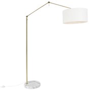 Moderne vloerlamp goud met kap wit 50 cm verstelbaar - Editor Design, Modern E27 Binnenverlichting Lamp