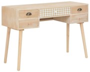 vidaXL Bureau met 5 lades 114x40x75,5 cm massief grenenhout