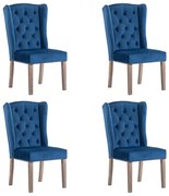 vidaXL Eetkamerstoelen 4 st fluweel blauw