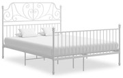 vidaXL Bedframe metaal wit 140x200 cm