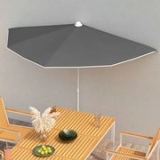 vidaXL Parasol half met paal 180x90 cm antracietkleurig