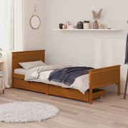 vidaXL Bedframe met 2 lades massief grenenhout honingbruin 90x200 cm