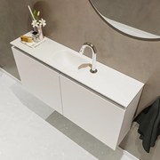 Mondiaz Ture 100cm toiletmeubel linen met wastafel talc midden 1 kraangat