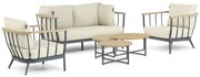 Stoel en Bank Loungeset 4 personen Aluminium/Teak Grijs  Apple Bee Condor