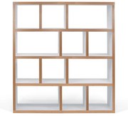 TemaHome Berlin 12-vaks Roomdivider Wit Met Hout - 150x34x159cm.