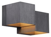 Moderne wandlamp gunmetal 2-lichts - Transfer Double