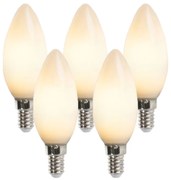 Set van 5 E14 LED kaarslampen B35 2W 180 lm 2350K