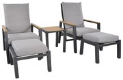 Lesli Living  Lounge Tuinstoelen - Duoset Coda - Charcoal - Lesli Living