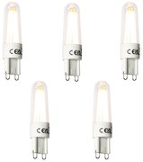 Set van 5 G9 LED filament lamp 2,5W 240 lm 2300K