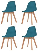 vidaXL Eetkamerstoelen 4 st kunststof turquoise