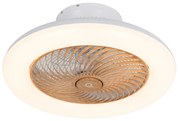 Plafondventilator met lamp hout incl. LED met afstandsbediening - Clima Design, Landelijk rond Binnenverlichting Lamp