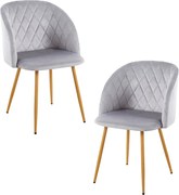 Set 2 Velt Fluwelen Stoelen