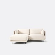 Compacte hoekbank links, fijne badstof, Victor