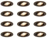 Set van 12 Moderne inbouwspots donker brons kantelbaar - Cisco Modern GU10 rond Binnenverlichting Lamp
