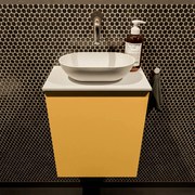 Mondiaz Fowy toiletmeubel 40cm ocher met witte waskom midden zonder kraangat