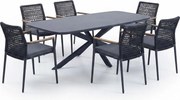 Sayanora Salta dining tuinset 240x110xH74 cm 7 delig antraciet keramiek