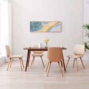 vidaXL Eetkamerstoelen 4 st kunstleer crème