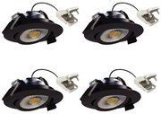 Liv Inbouwspot Zwart 4 stuks