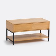 Halbank van metaal staal met eikenhouten fineer, Alvan