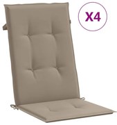 vidaXL Tuinstoelkussens 4 st 120x50x3 cm taupe