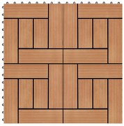 vidaXL 22 st Terrastegels 30x30 cm 2 m² HKC teakkleur