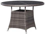 vidaXL Tuintafel 110x74 cm poly rattan grijs